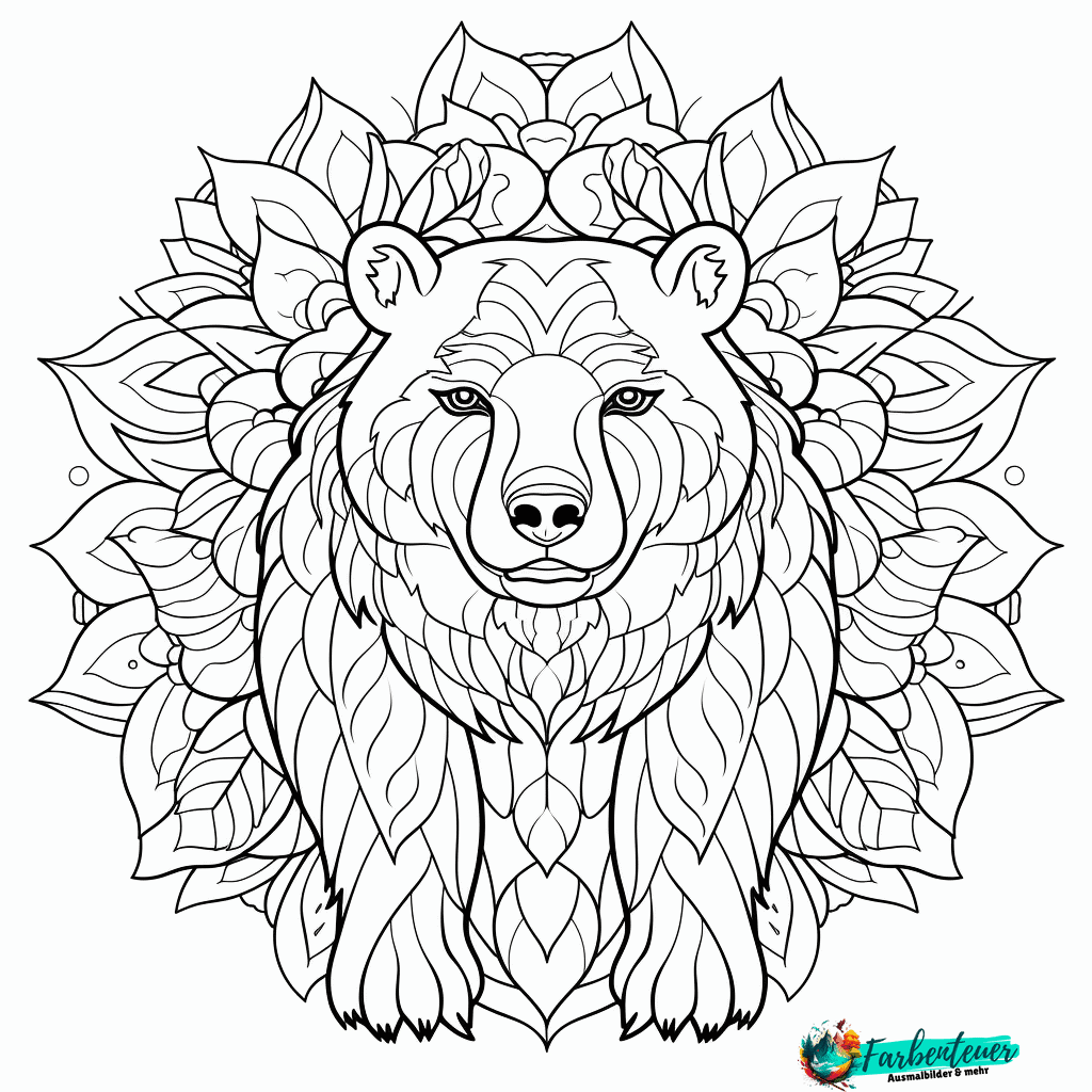 ausmalbild bär mandala