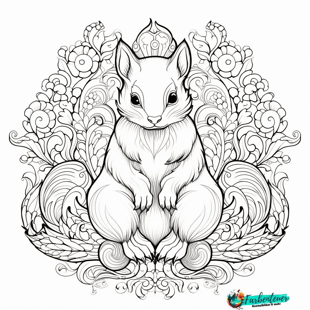 ausmalbild eichhörnchen mandala