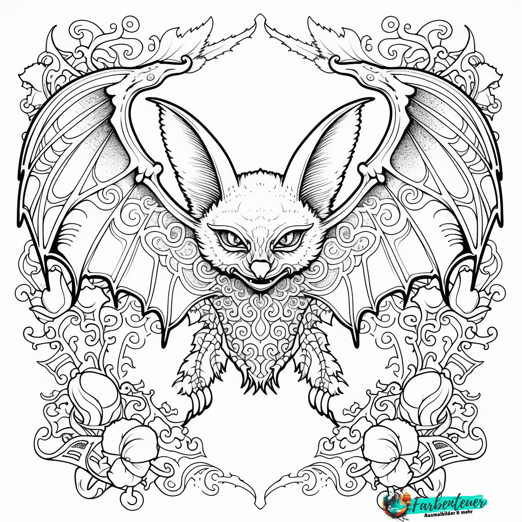 ausmalbild fledermaus mandala