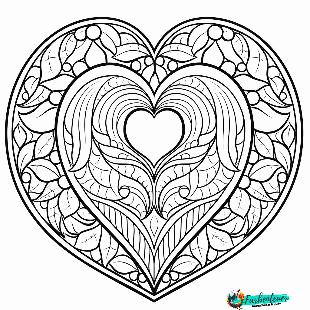 ausmalbild herz mandala