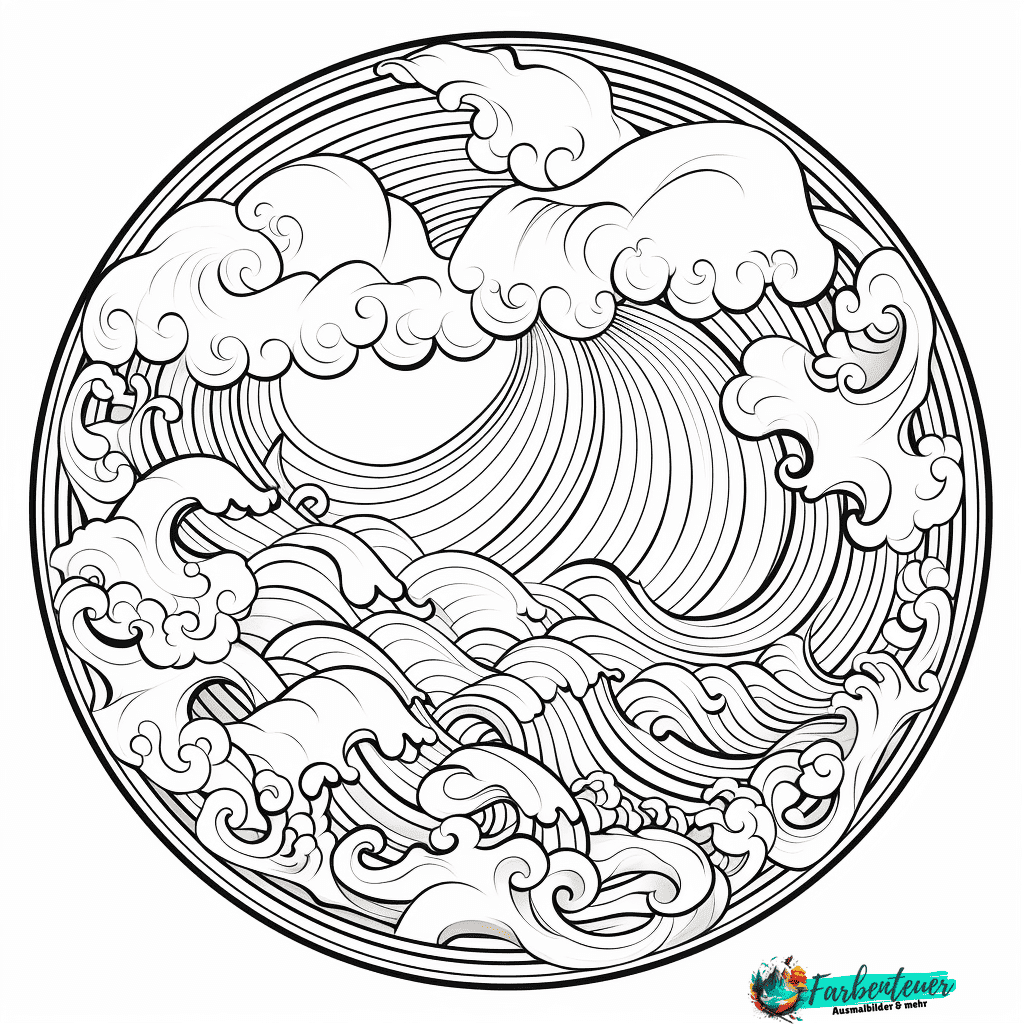 ausmalbild mandala meer