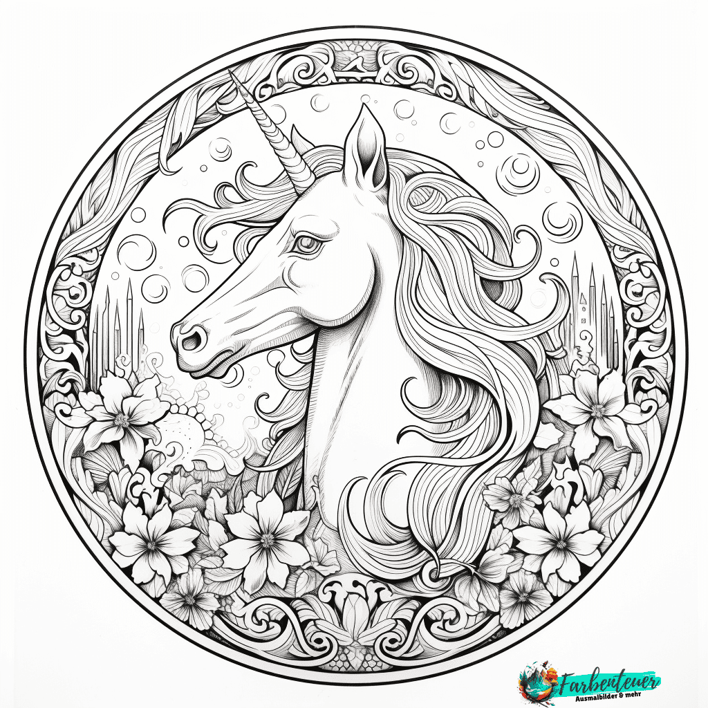 einhorn ausmalbild mandala