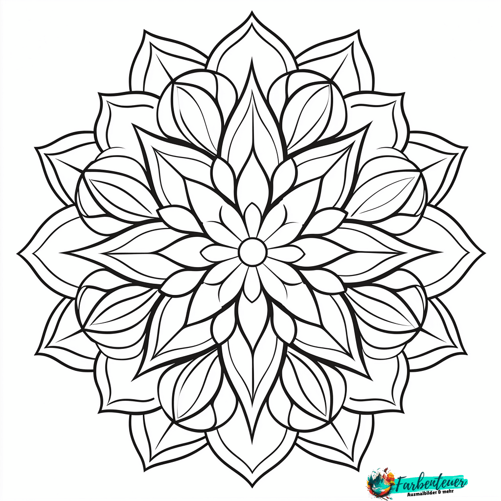 mandala ausmalbild blumen