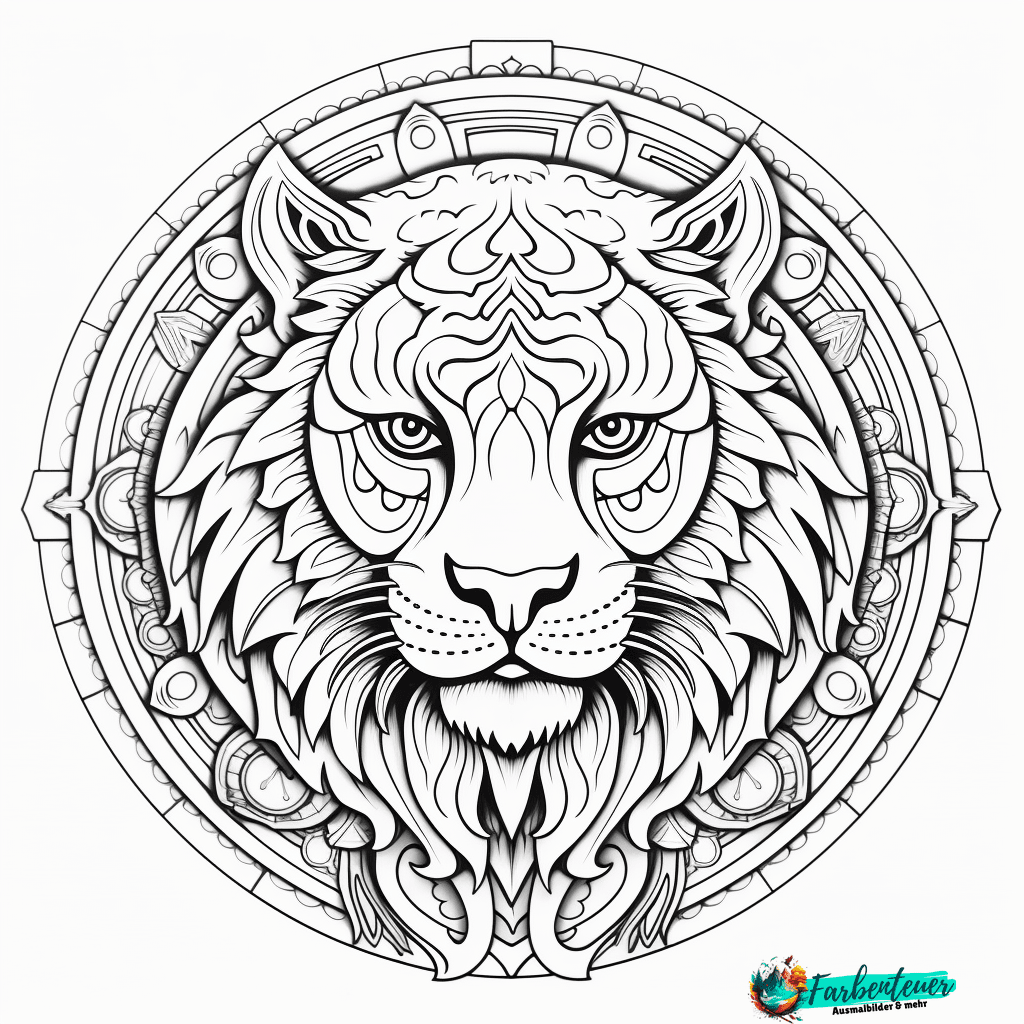 Tiger Mandala Ausmalbild