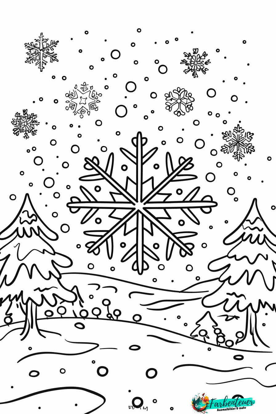Schnee Ausmalbild 1