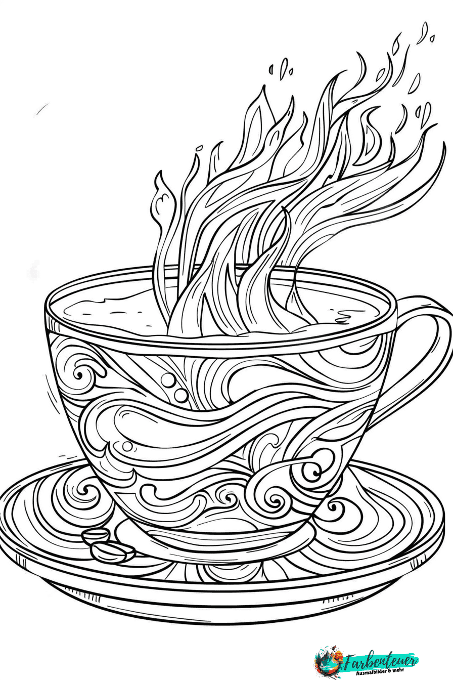 Kaffeetasse Ausmalbild 1