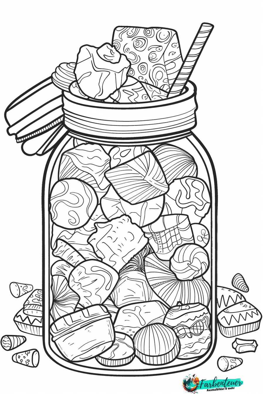 Bonbons Ausmalbild 1