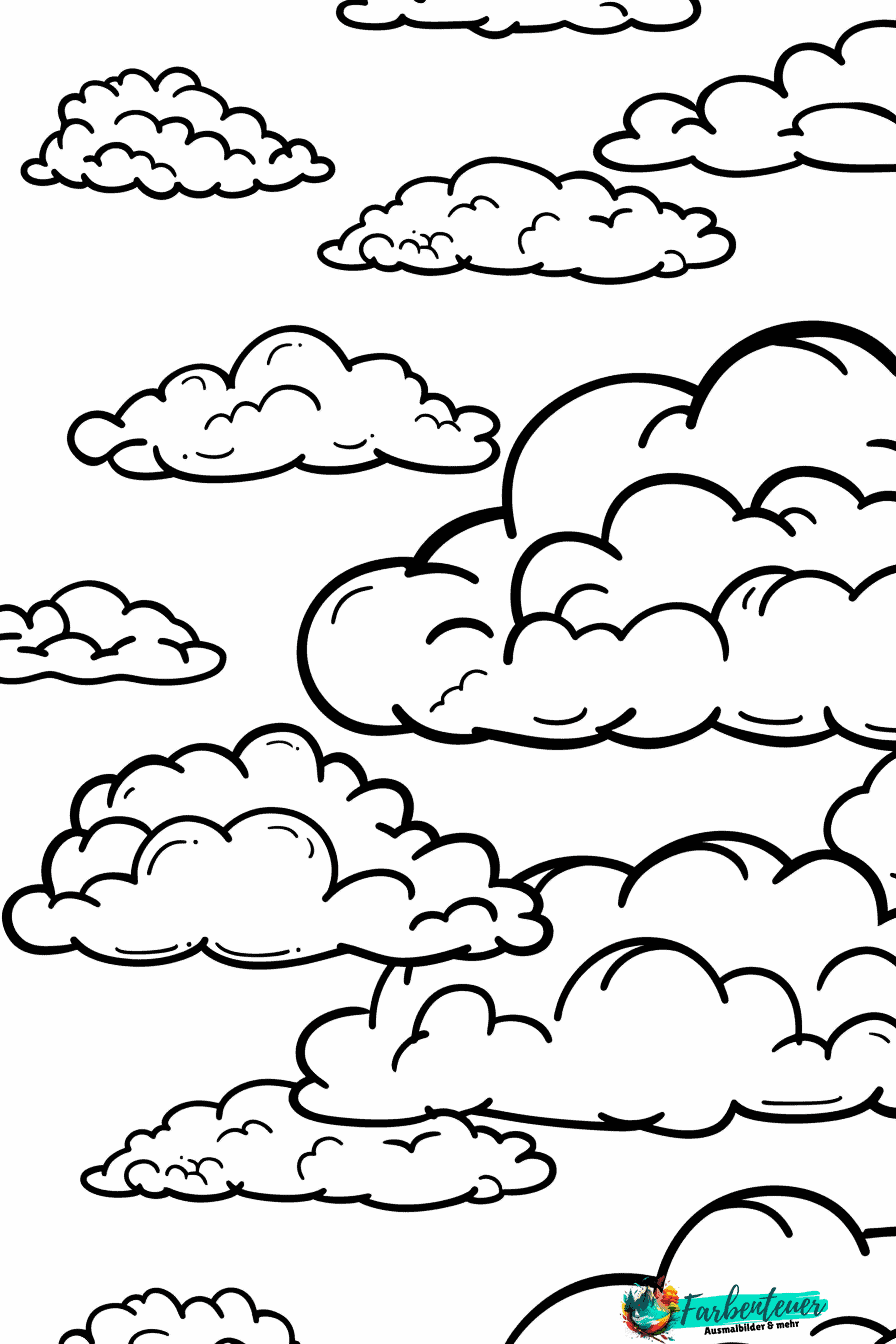 Wolken Ausmalbild 1