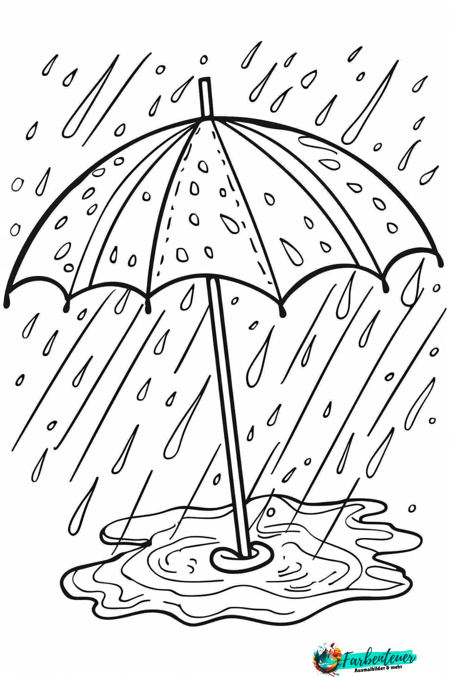 Regen Ausmalbild 1