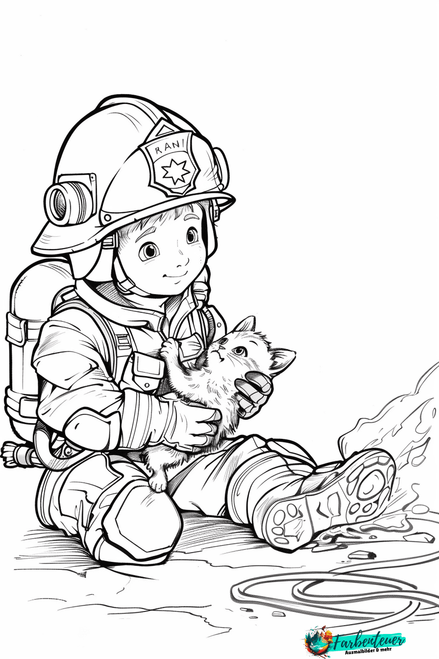 Feuerwehrmann Ausmalbild 1
