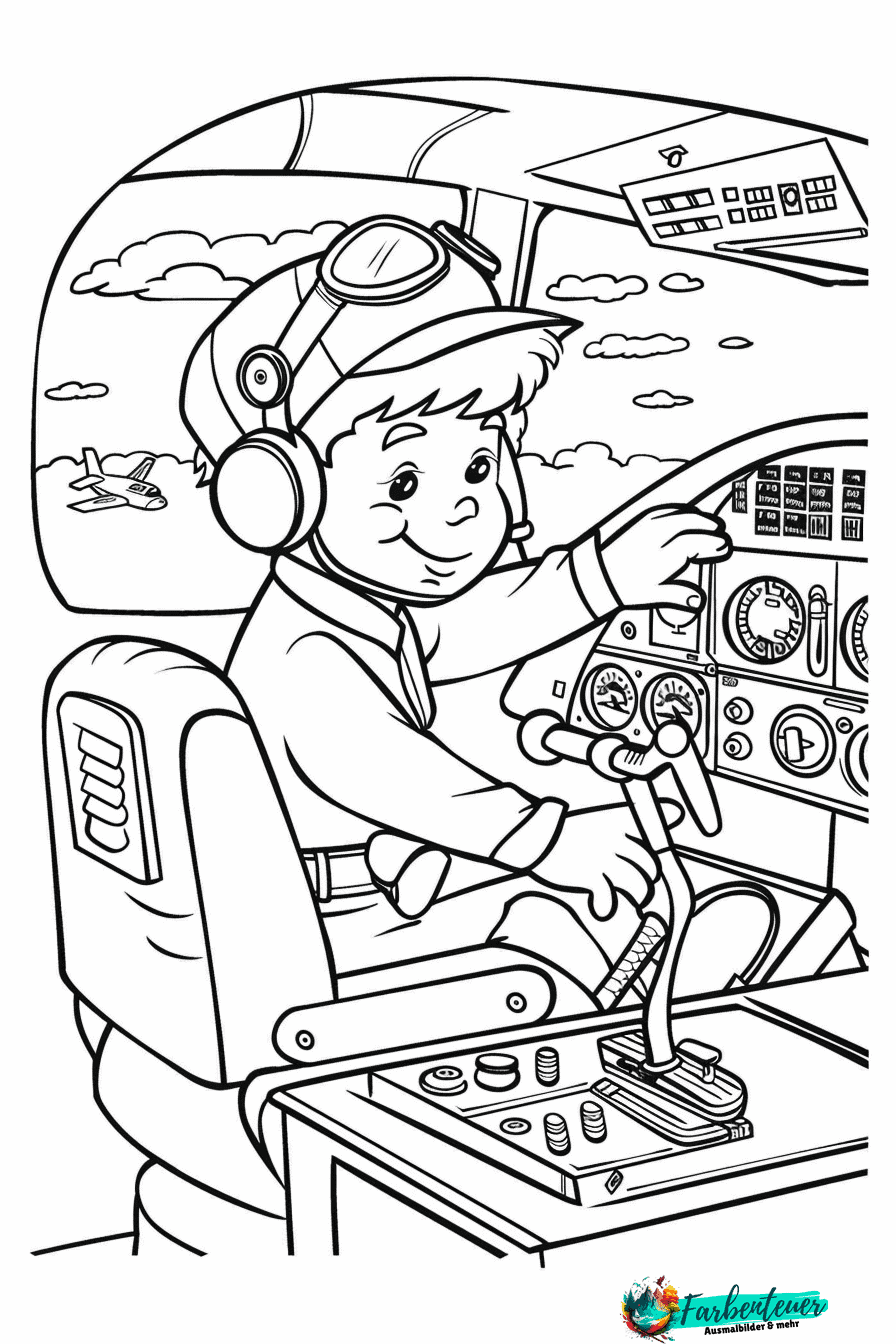 Pilot Ausmalbild 1
