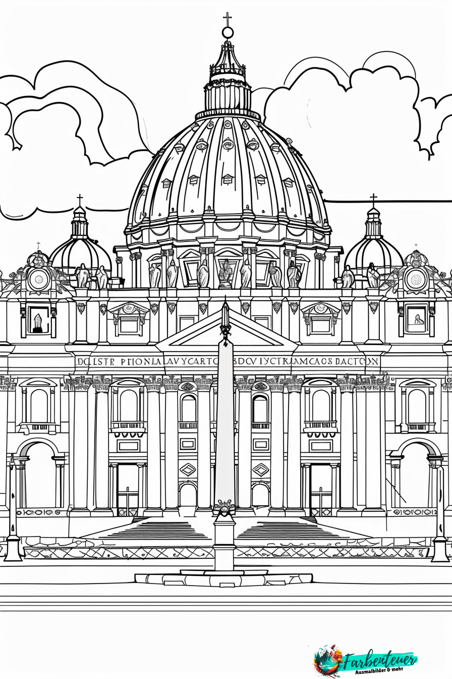 Petersdom Ausmalbild 1
