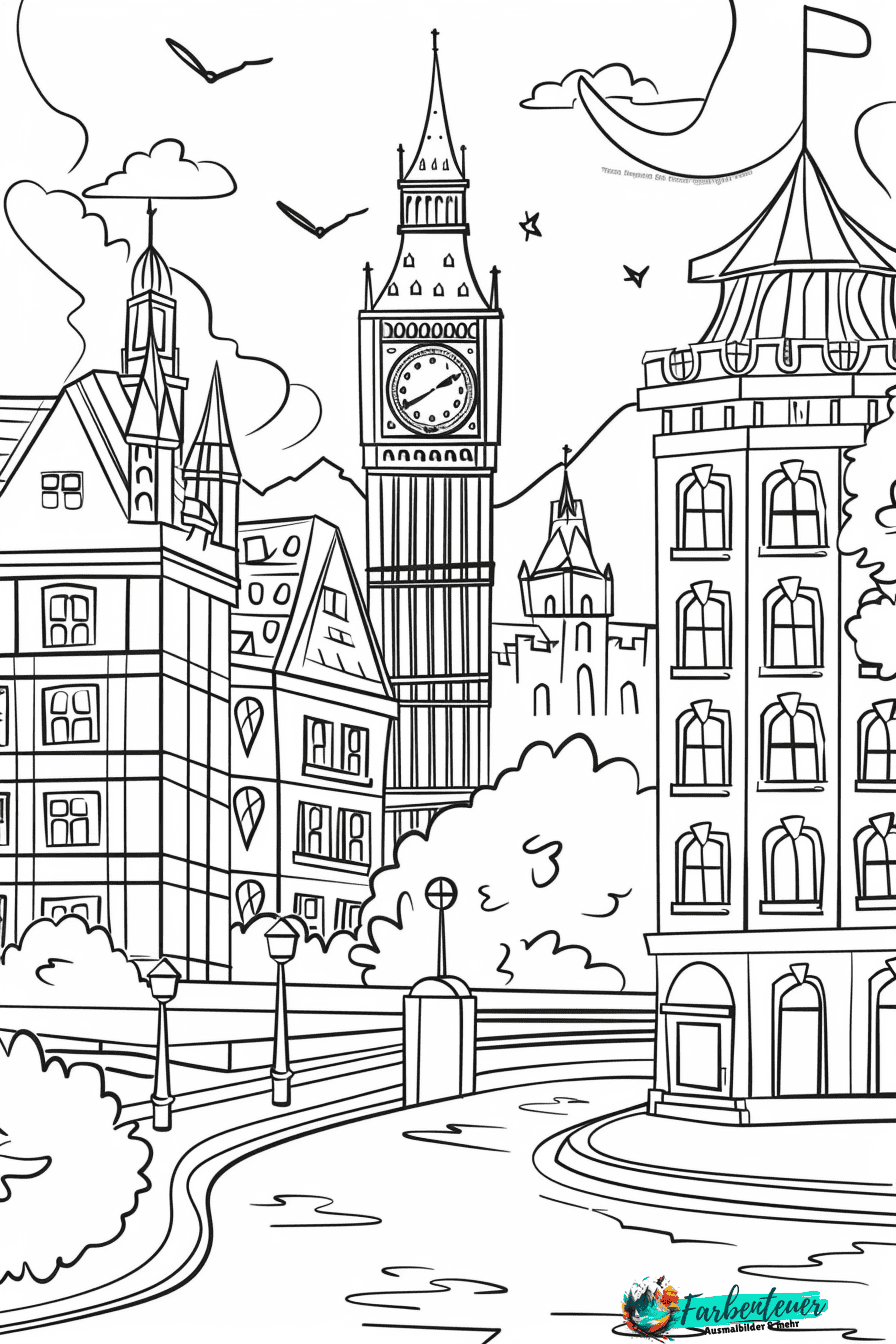 Big Ben Ausmalbild 1