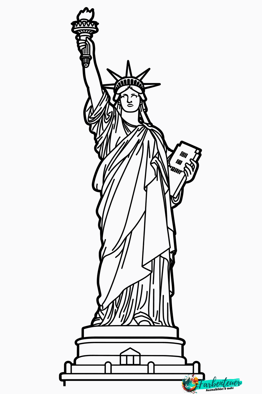 Statue Freiheit Ausmalbild 1