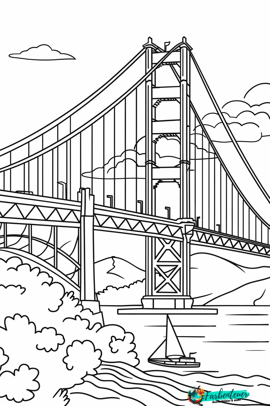 Golden Gate Ausmalbild 1