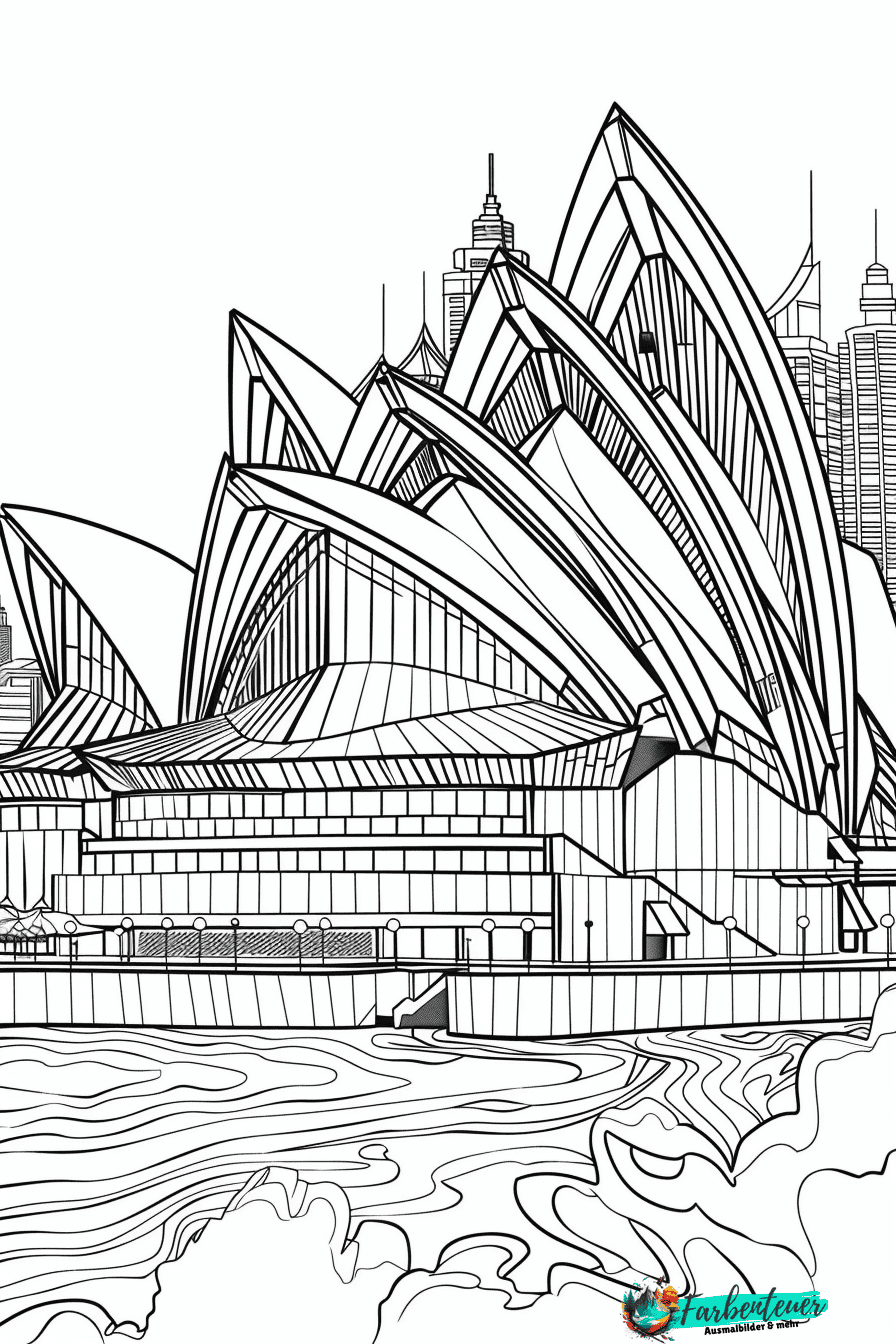 Sydney Opera Ausmalbild 1