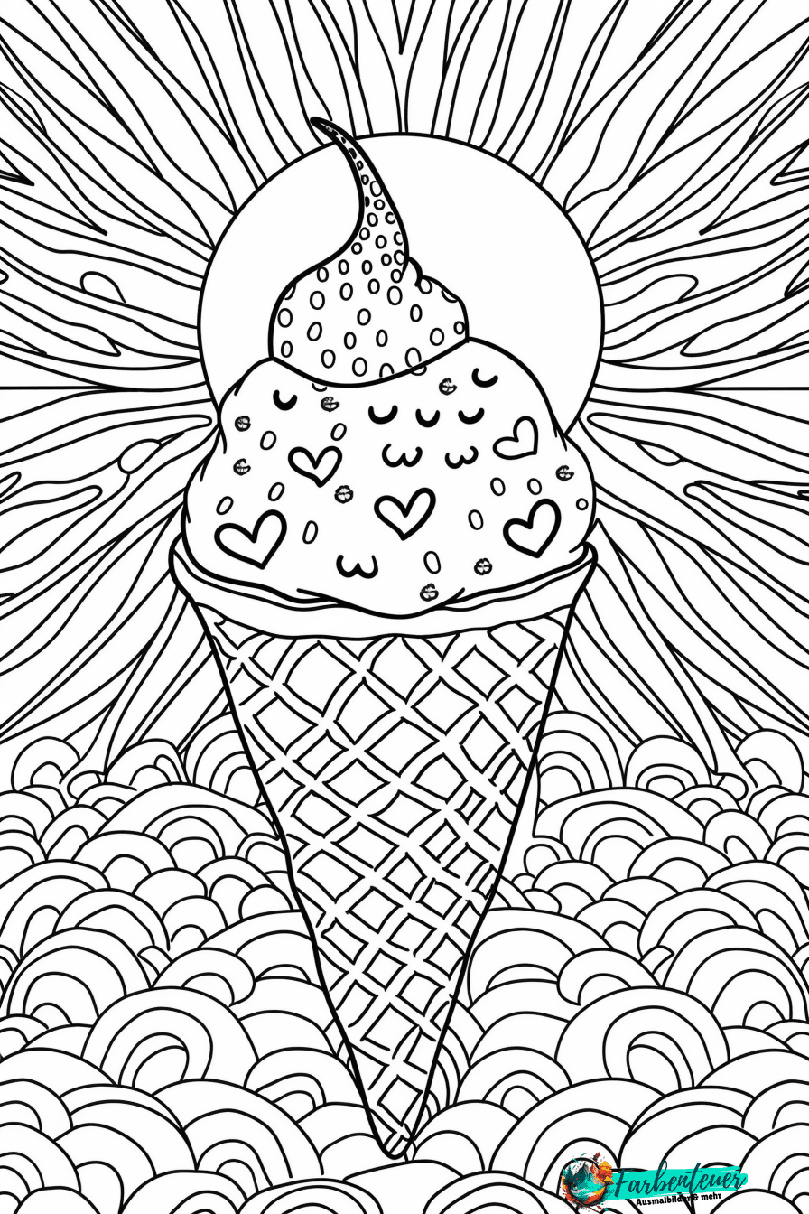 Eiscreme Ausmalbild 1