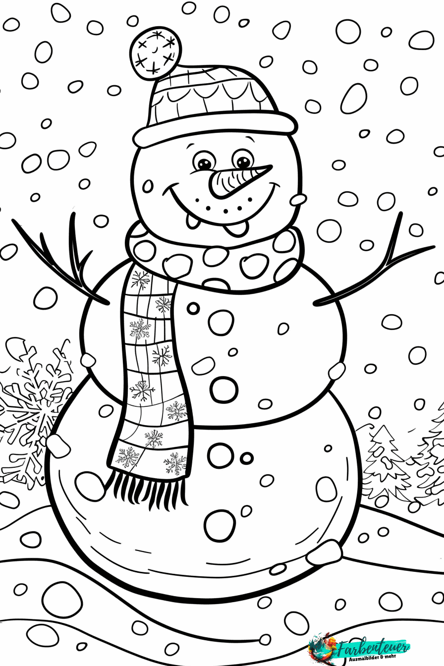Schneemann Ausmalbild 2