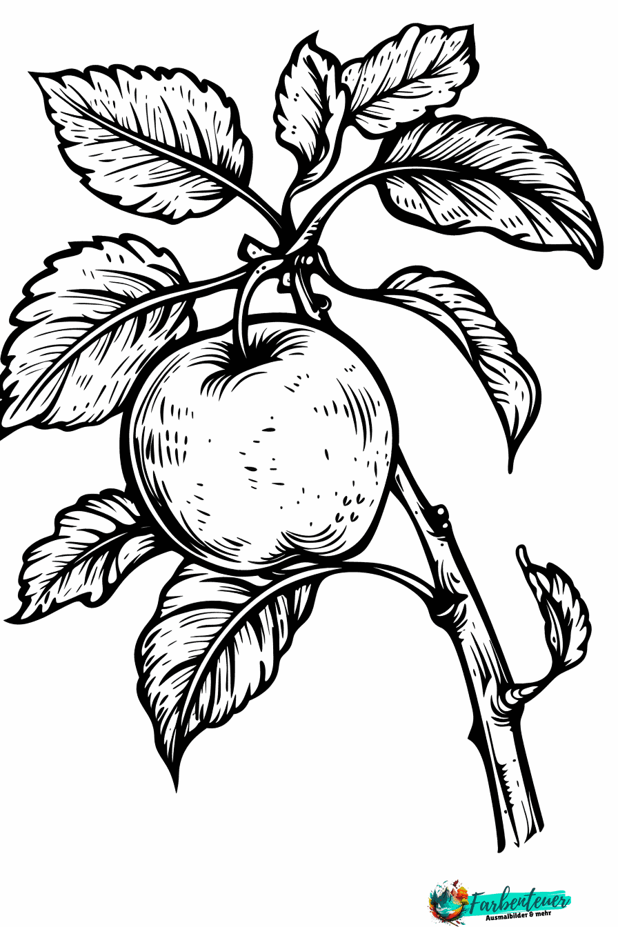 Apfel Ausmalbild 5