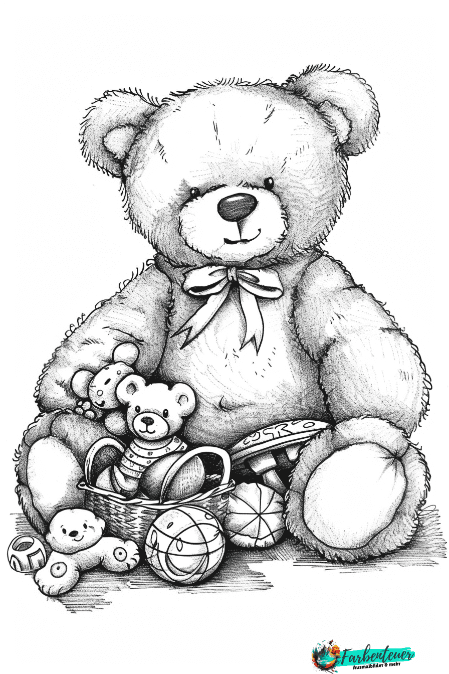 Teddybär Ausmalbild 1