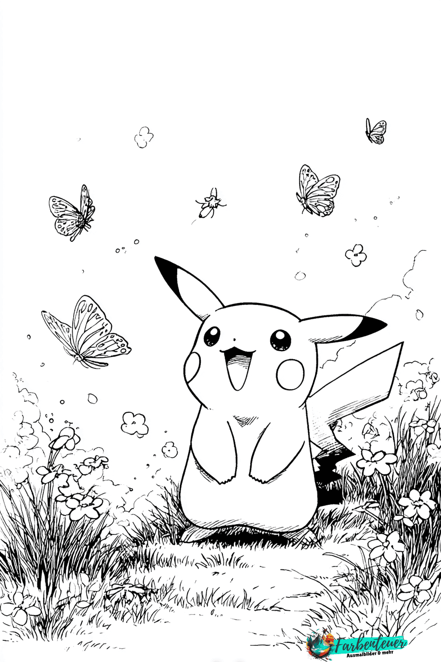 Pikachu Ausmalbild 1