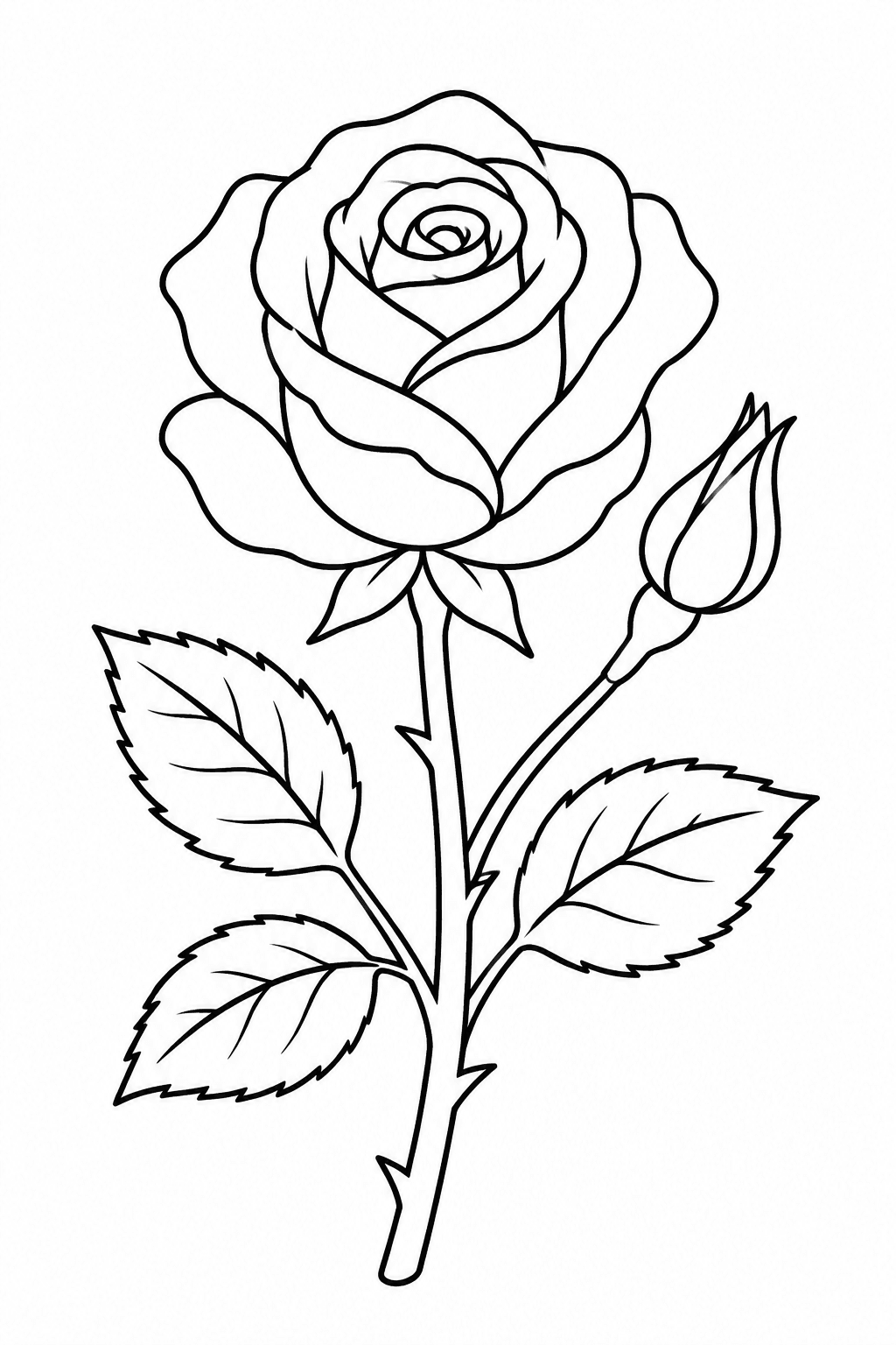 Rose Ausmalbild 1