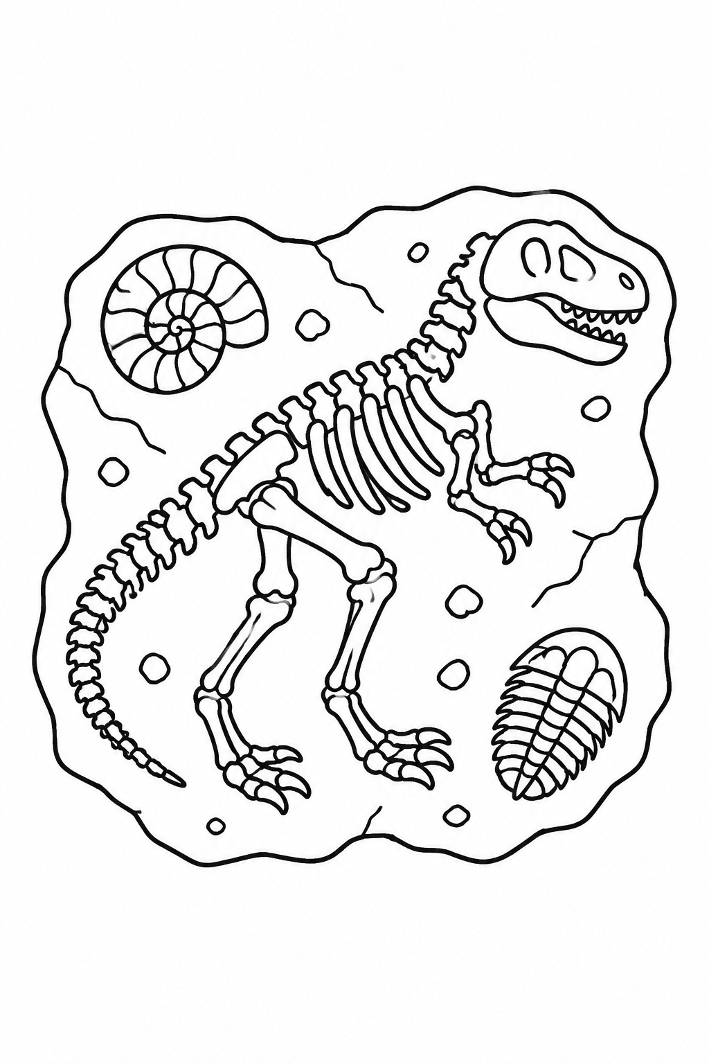 Fossilien Ausmalbild 1