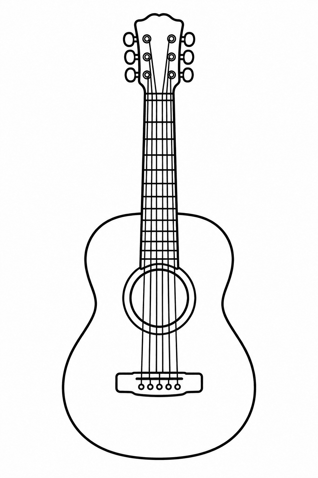 Gitarre Ausmalbild 1