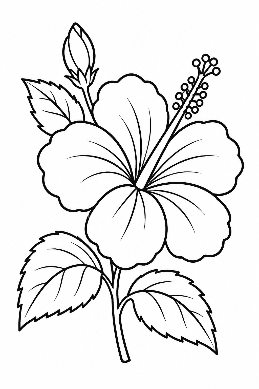 hibiskus Ausmalbild 1