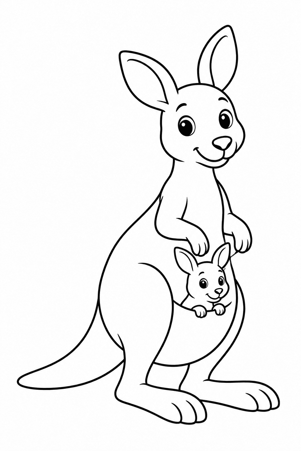 känguru Ausmalbild 1