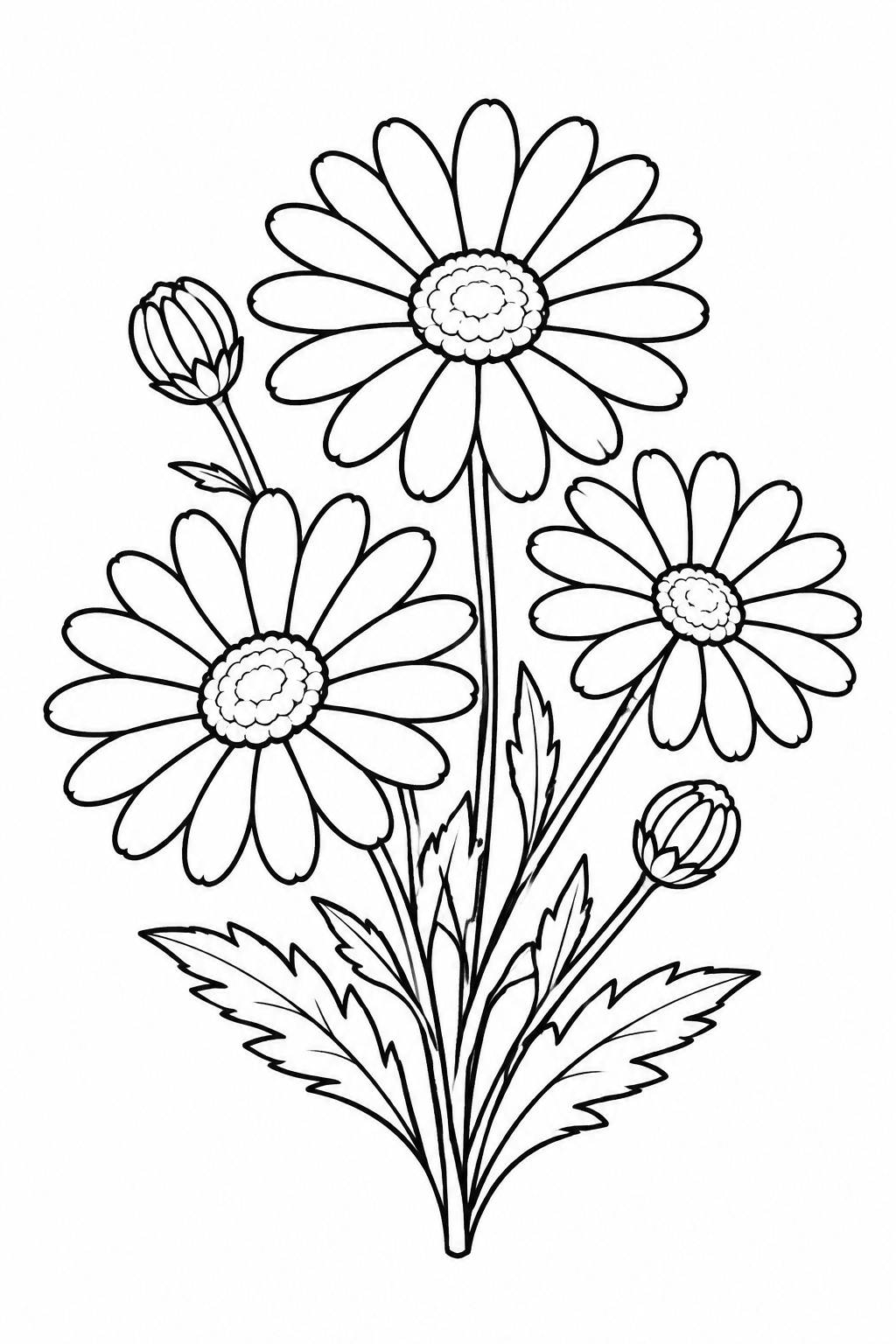 margeriten Ausmalbild 1