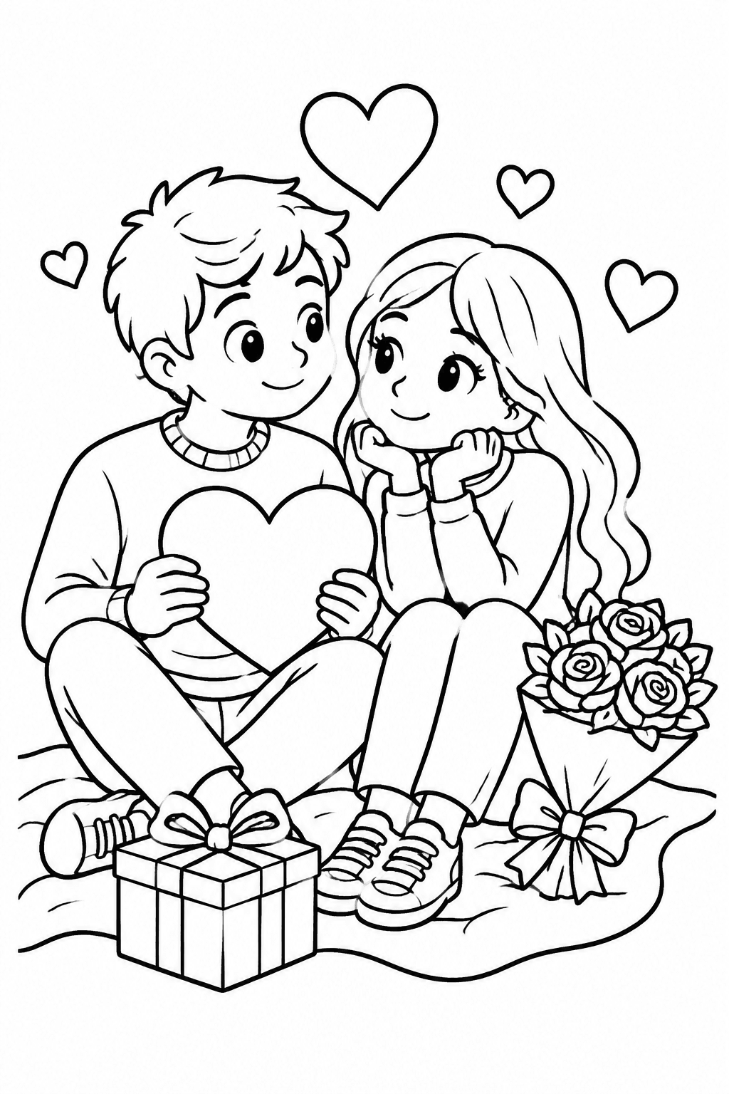 Pärchen
Bild: Valentinstag Szene Ausmalbild 1