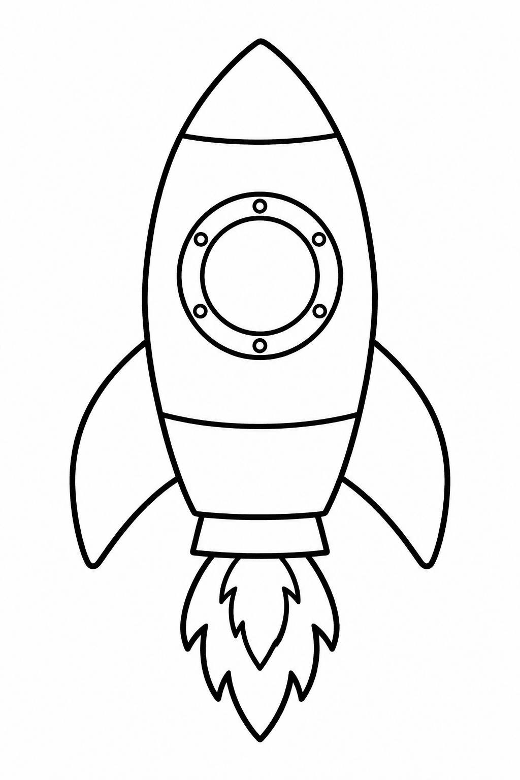 Rakete Ausmalbild 1