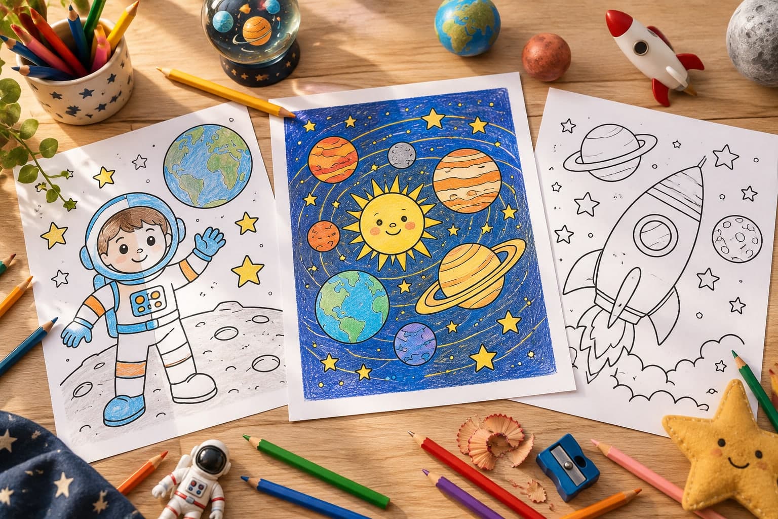 Titelbild: Ausmalbilder von Planeten: Kreative Raumfahrt-Malvorlagen zum Herunterladen