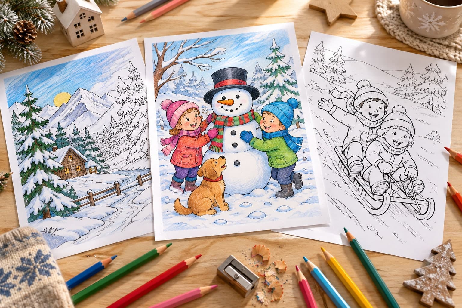 Titelbild: Winter Ausmalbilder kostenlos ausdrucken