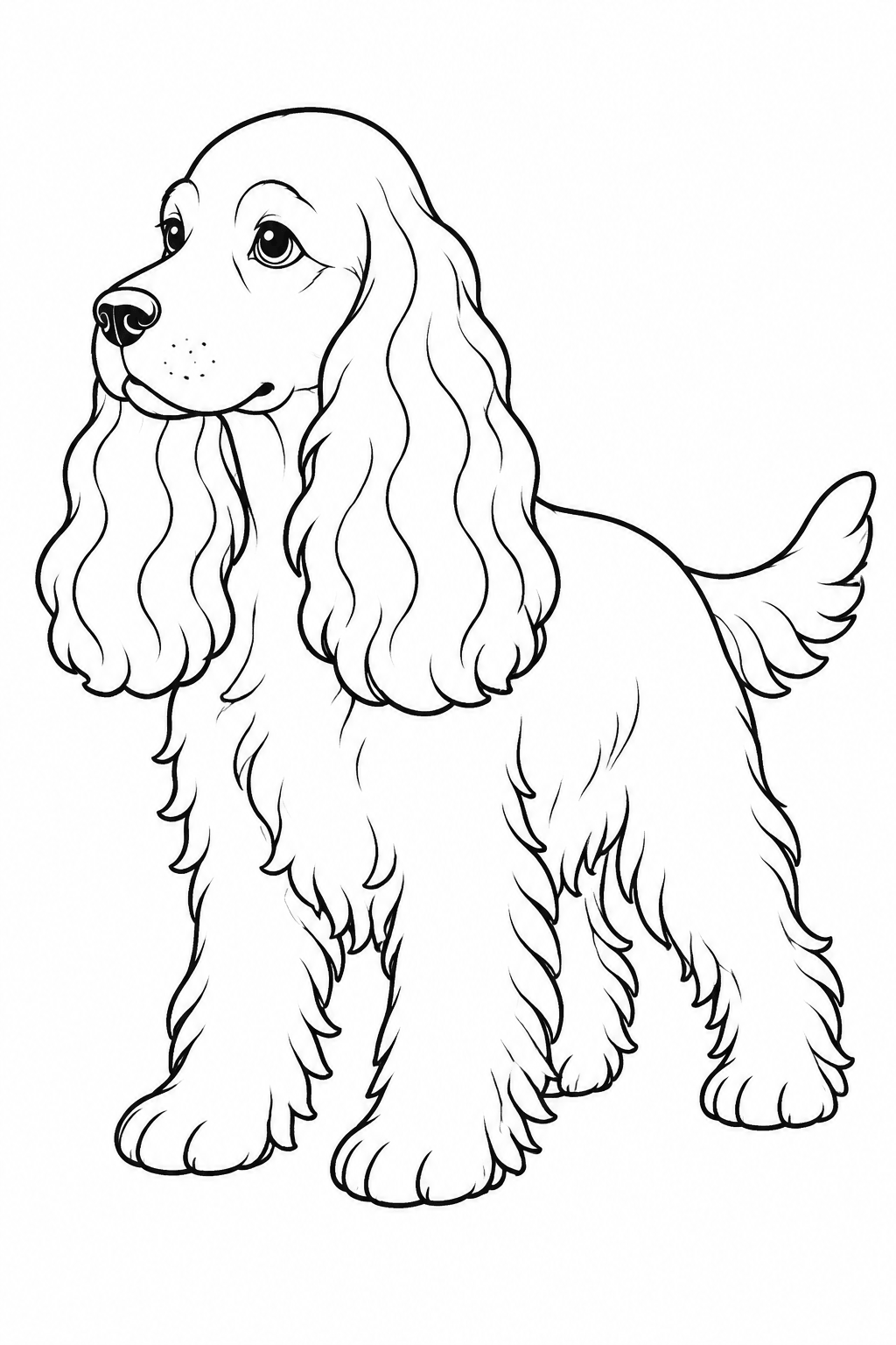 Cocker Spaniel im Porträt als Ausmalbild