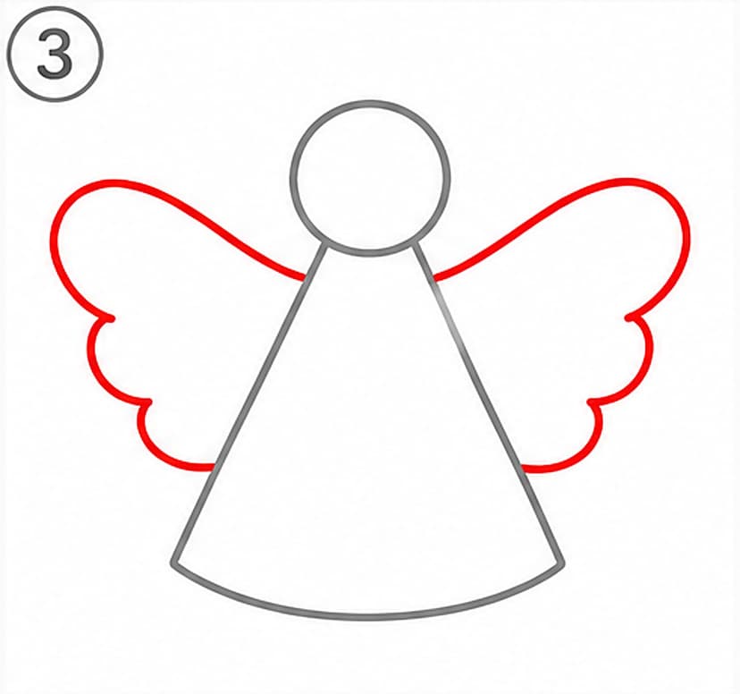 Engel malen einfach, Schritt 3 von 6