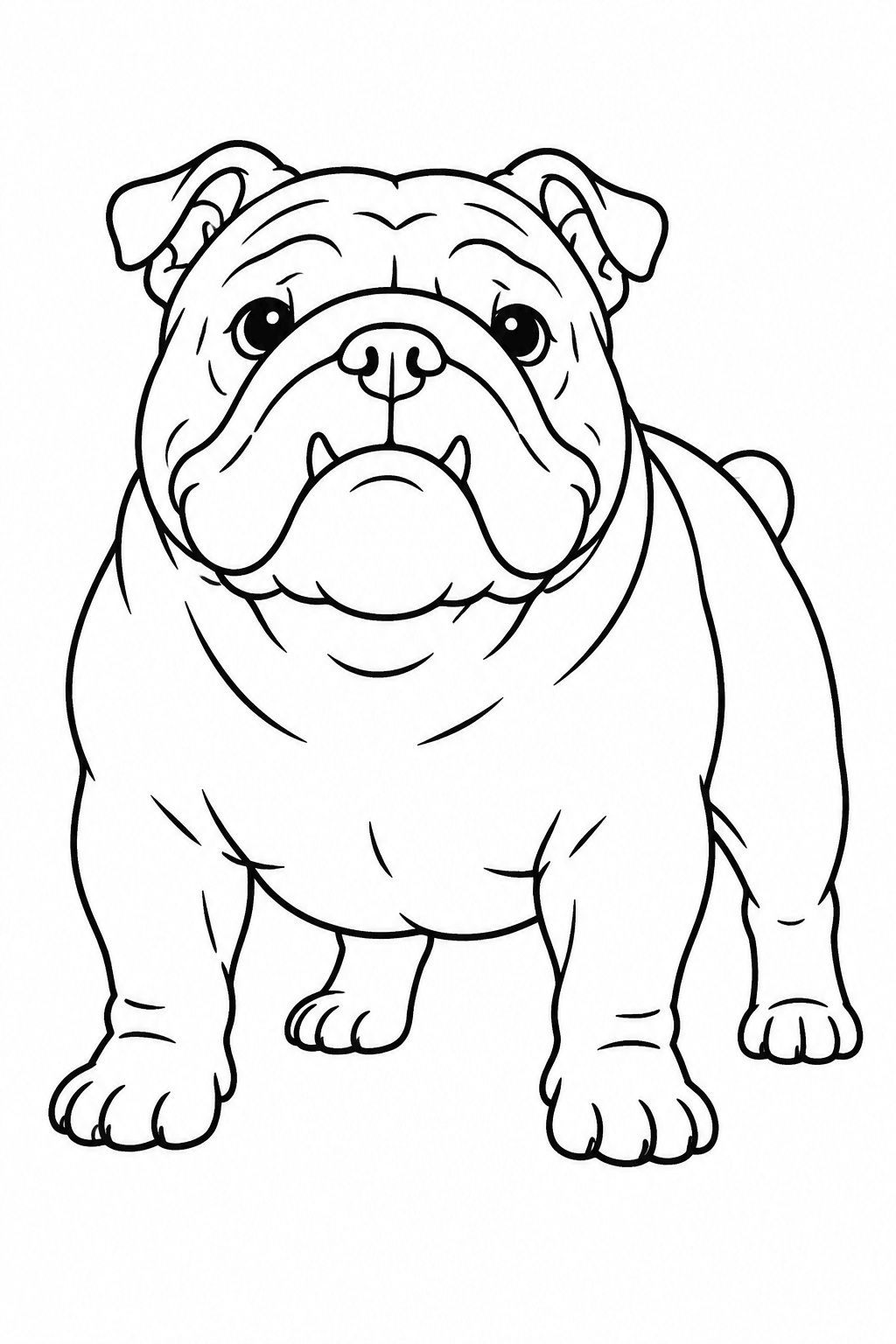 Englische Bulldogge im Porträt als Ausmalbild