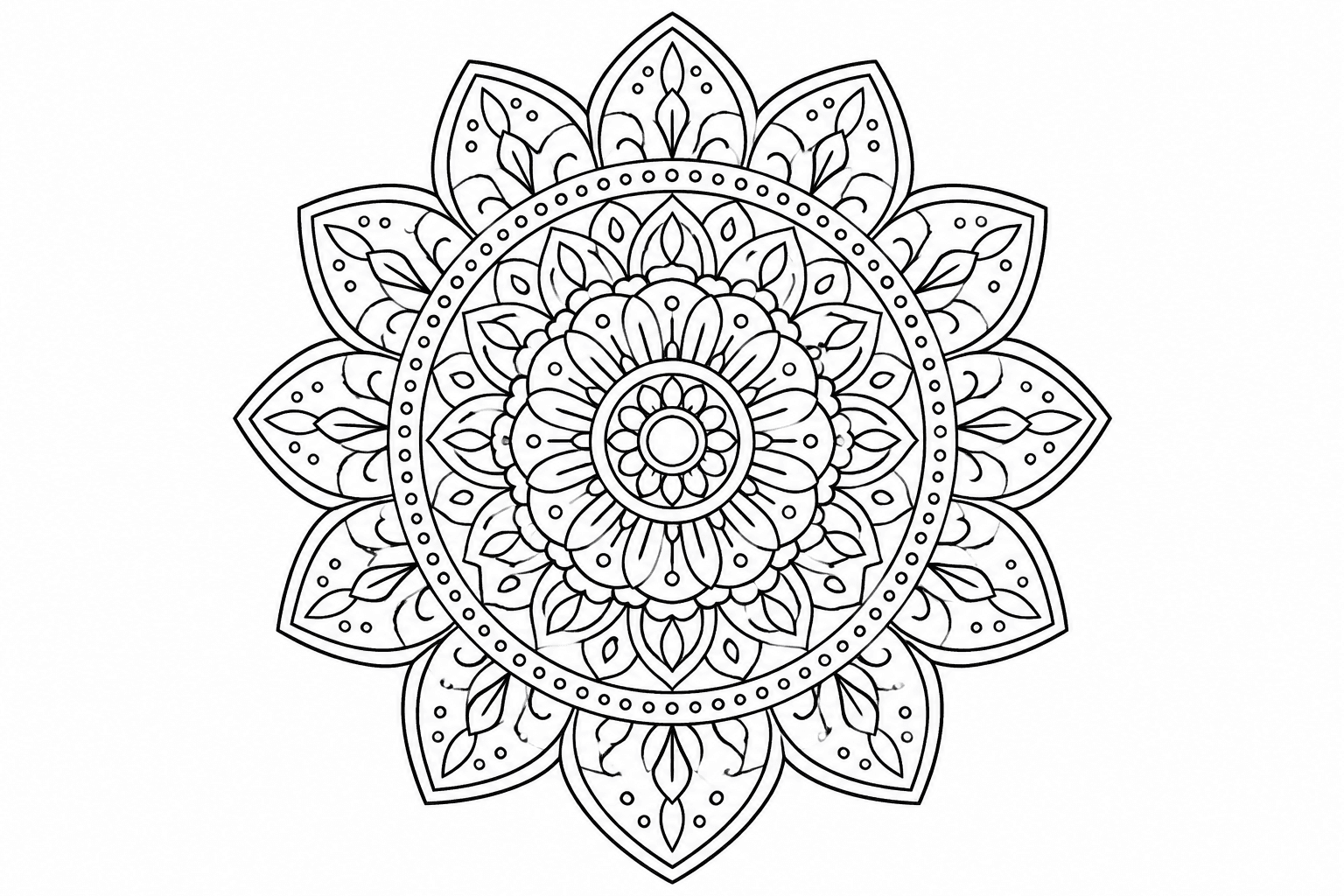 Mandala Klassisch zum Ausmalen, fein, Blüte