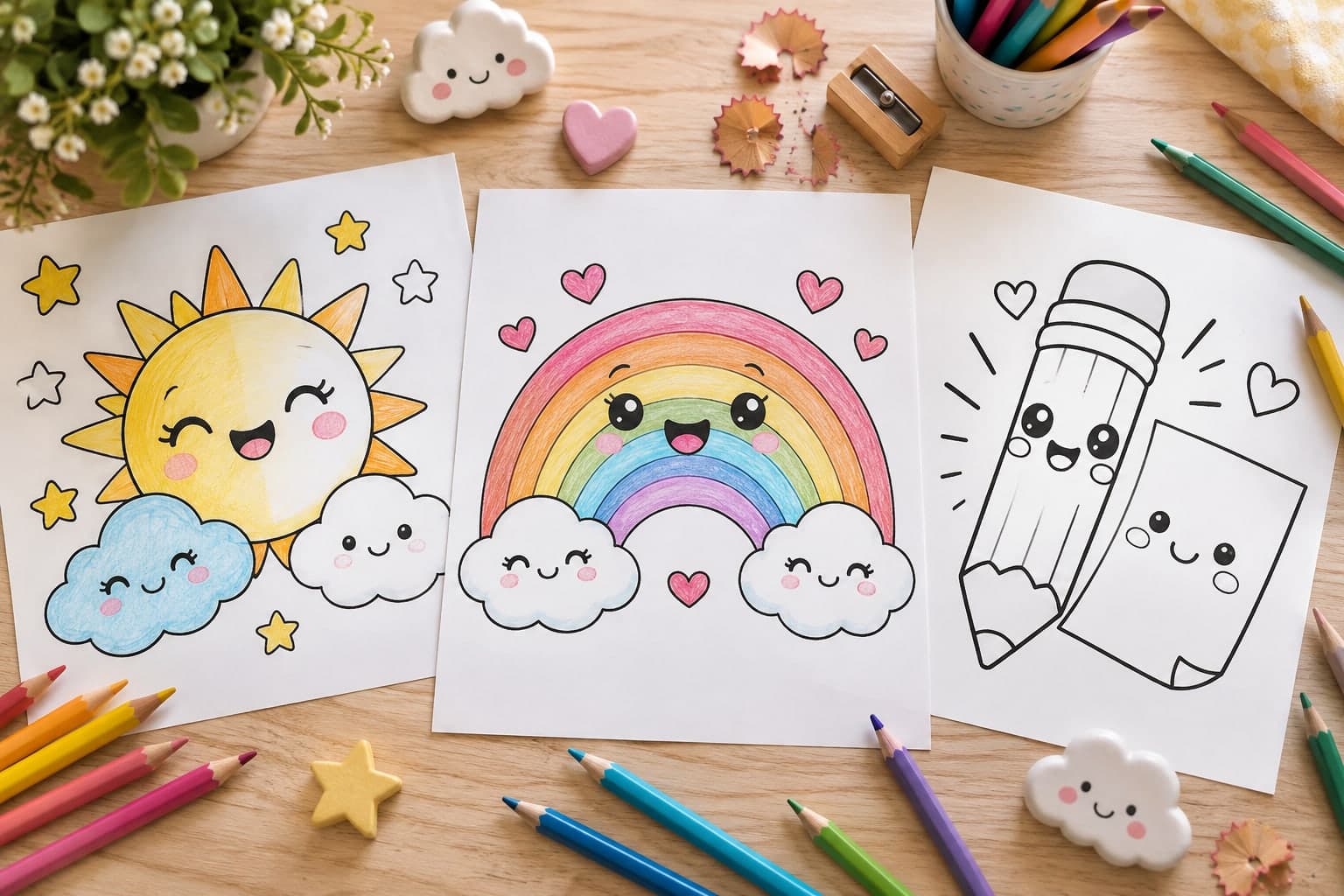 Titelbild: Kawaii Ausmalbilder kostenlos ausdrucken