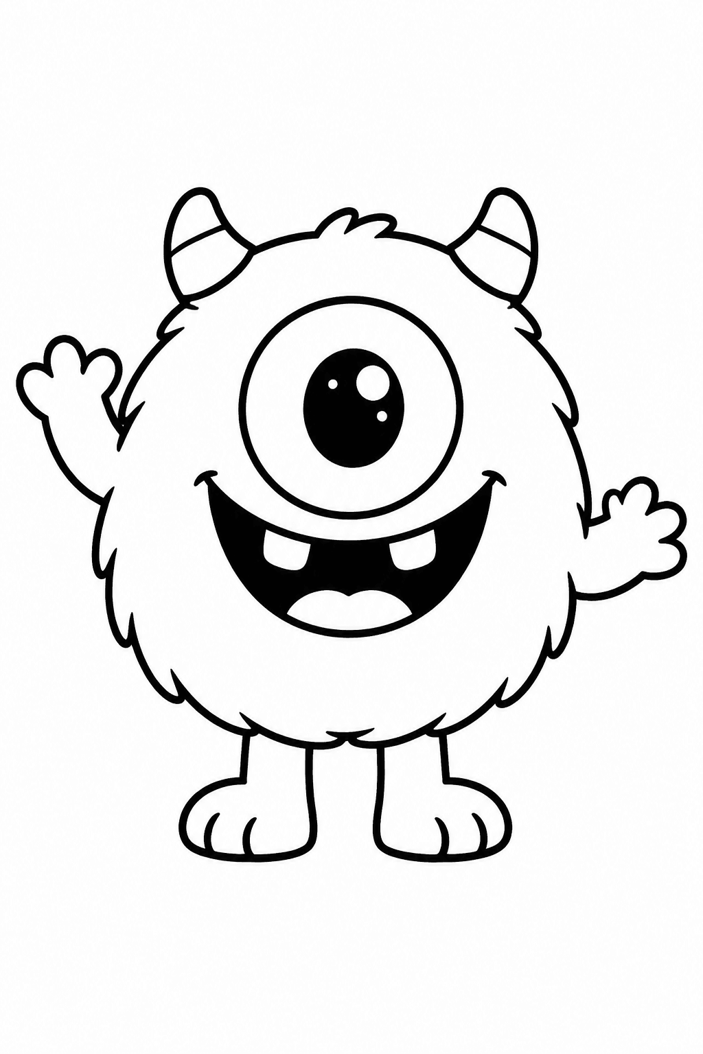 Einfaches Monster mit einem Auge als Ausmalbild