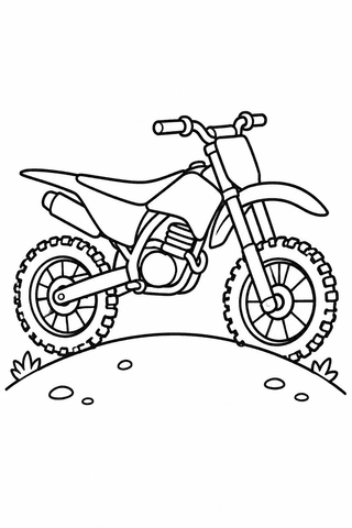 Motorrad Ausmalbild: Kleines Motocross-Motorrad