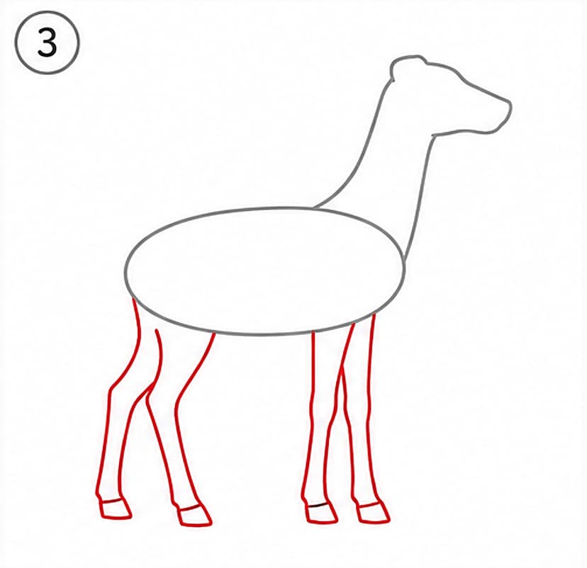 Rentier malen für Größere, Schritt 3 von 6