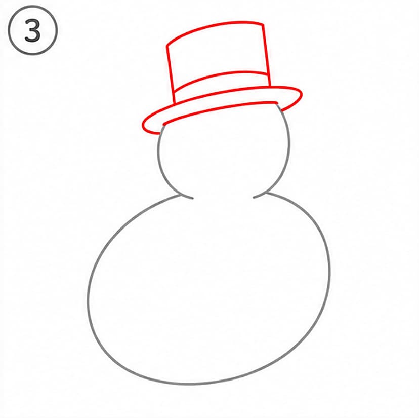 Schneemann malen für Größere, Schritt 3 von 6