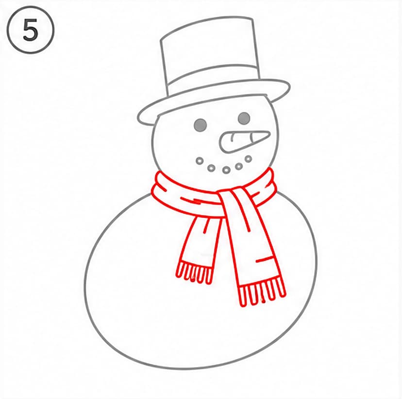 Schneemann malen für Größere, Schritt 5 von 6