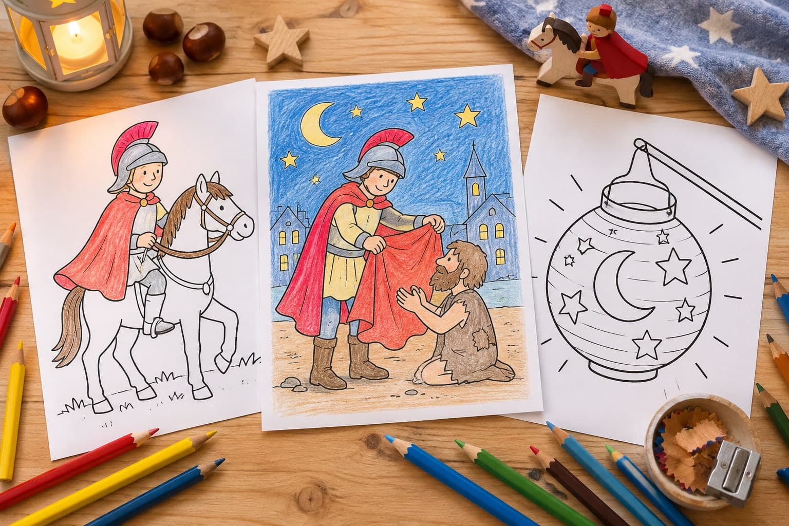 Titelbild: St. Martin einfach: Ausmalbilder für kleine Kinder