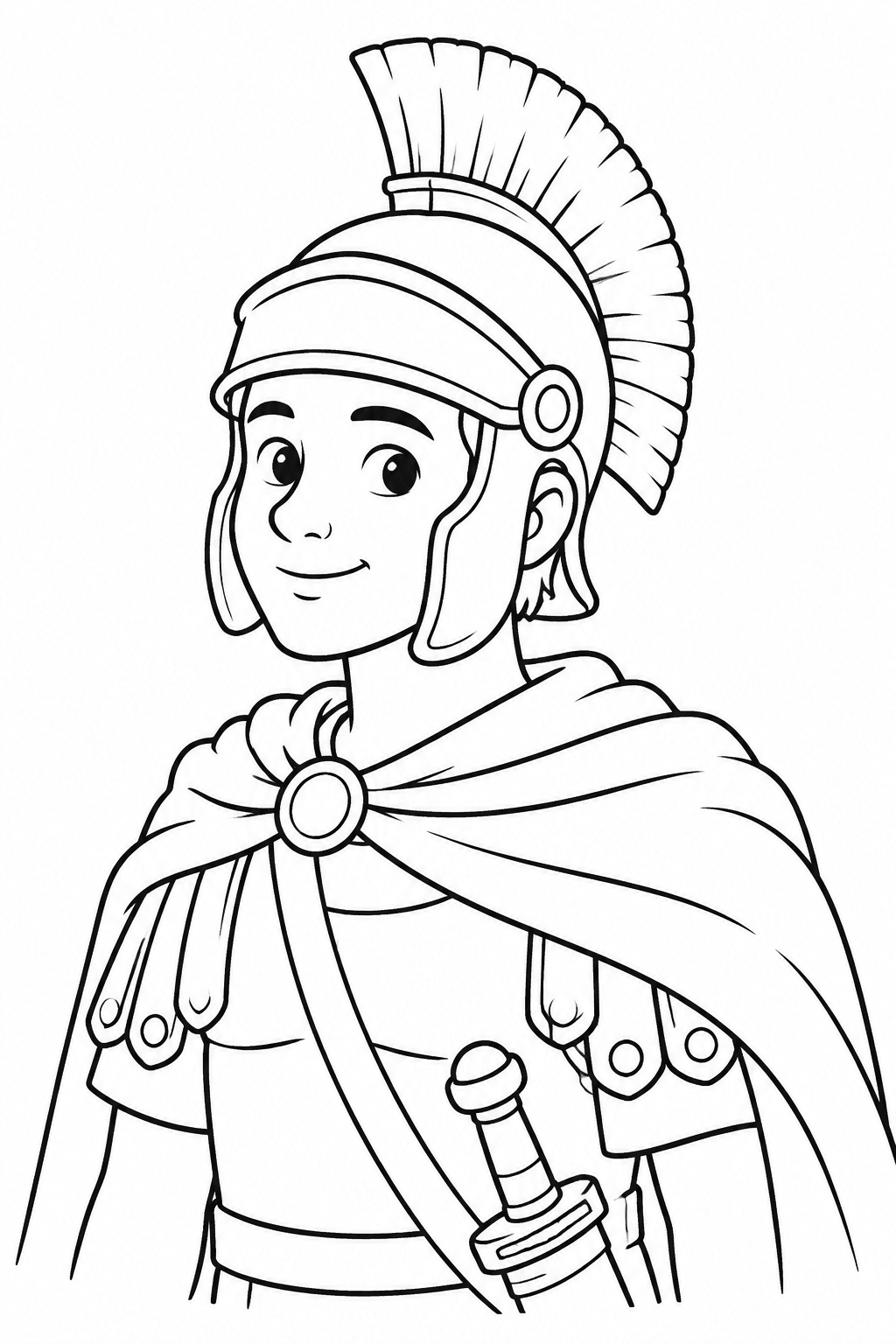 St. Martin mit römischem Helm als Ausmalbild