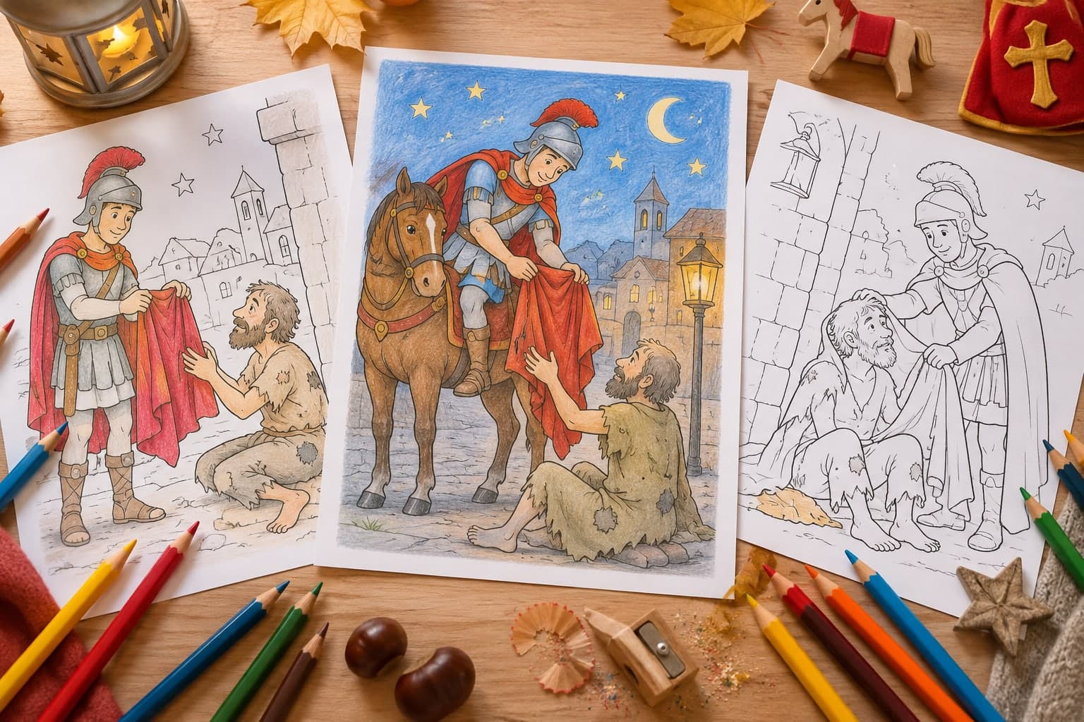 Titelbild: St. Martin und der Bettler: Ausmalbilder zum Teilen