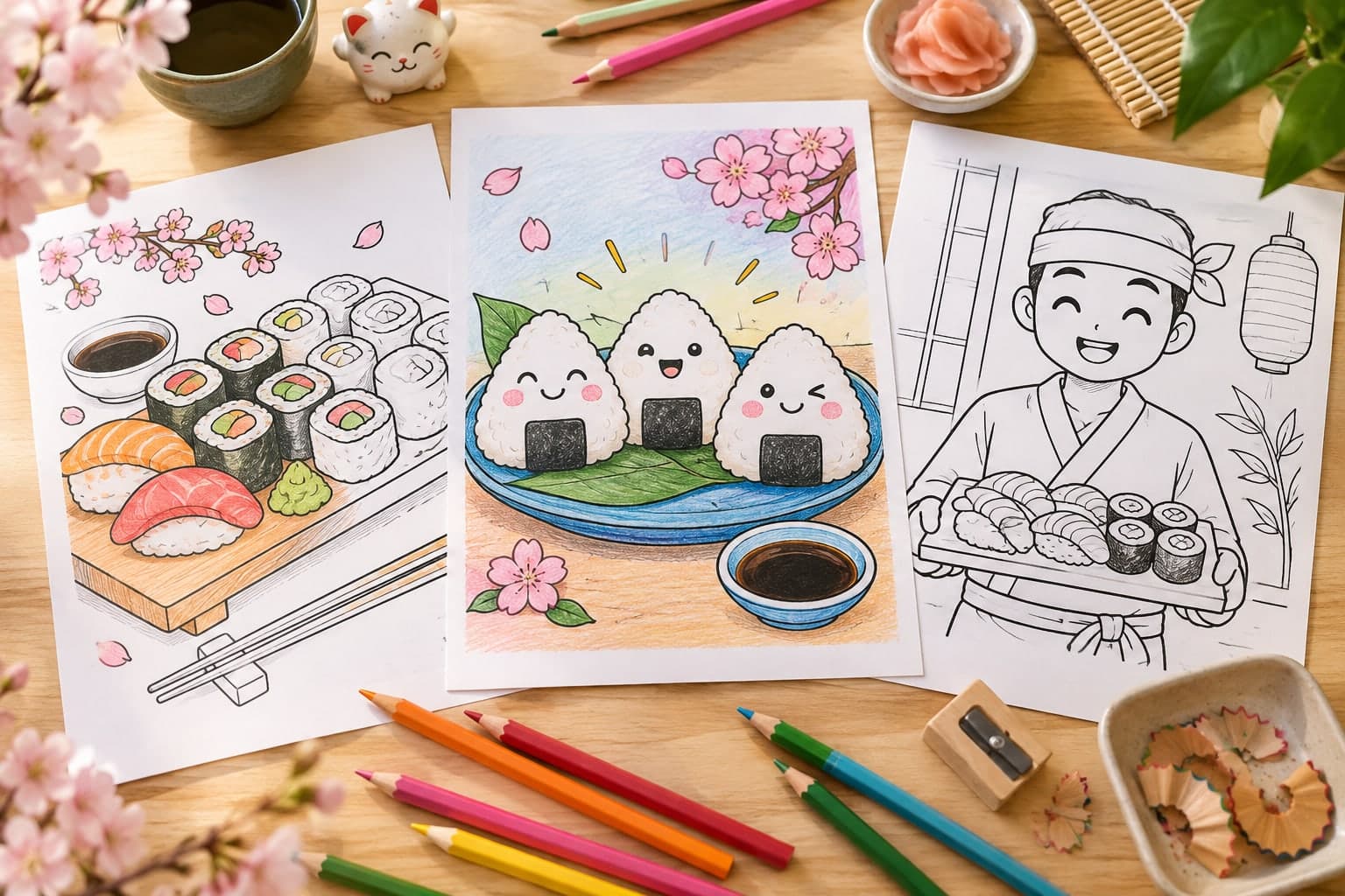 Titelbild: Sushi Ausmalbilder kostenlos ausdrucken