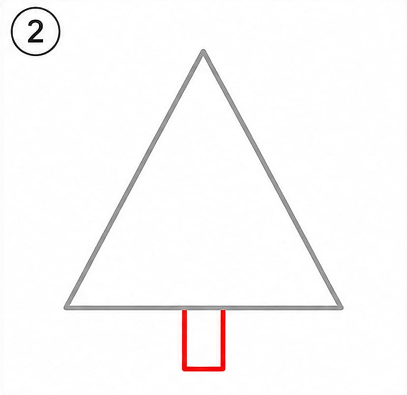 Tannenbaum malen einfach, Schritt 2 von 6